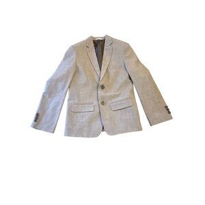 Van Heusen Flex Gray Blazer Jacket Regular Fit Size 10 Polyester Blend Boy